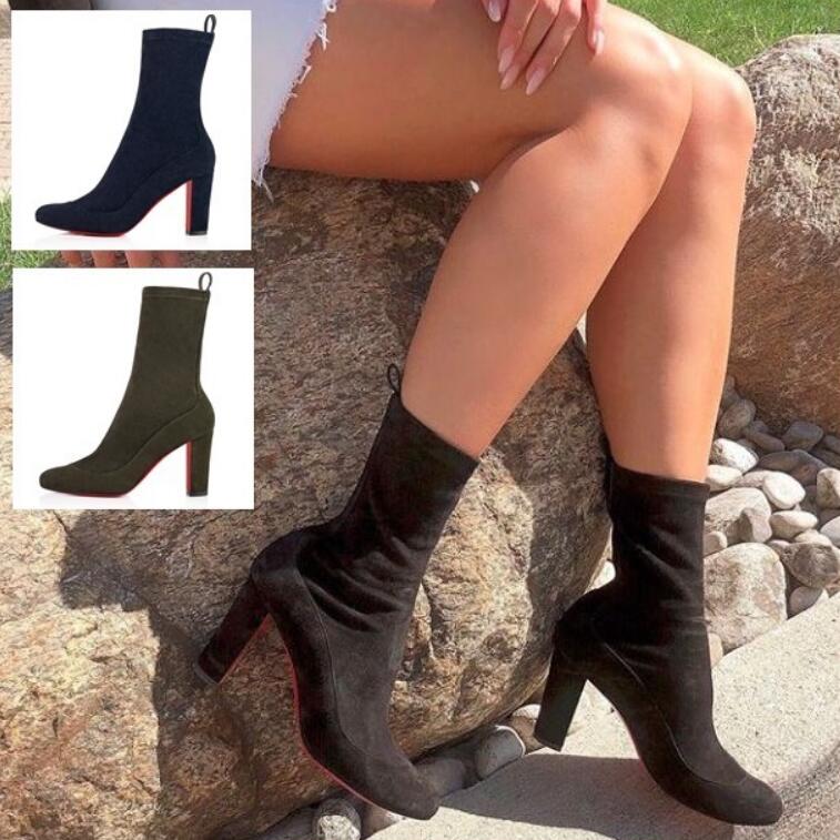 Fall/Winter Brands Gena Bootie Elegant Women's Red Bottom Boots black,blue,green stretch suede Lady High Heels Party Wedding Dress EU35-43.BOX
Fall/Winter Brands Gena Bootie Elegant Women's Red Bottom Boots black,blue,green stretch suede Lady High Heels Party Wedding Dress EU35-43.BOX