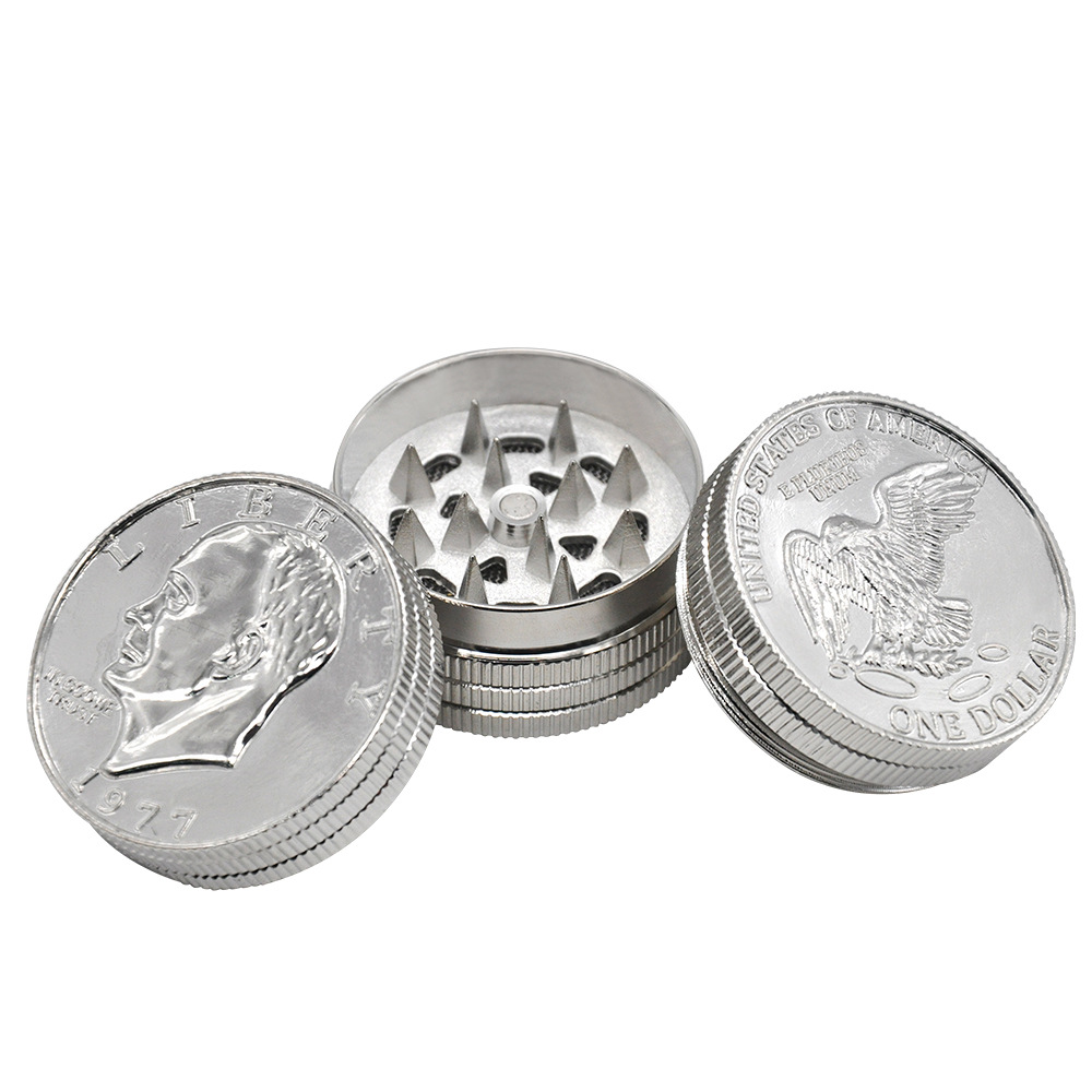 Dollar coin style Herb Grinders Spice Crusher Smoking Accessories Slicer Tobacco Shredder 3 Layers Dia 42 mm Metal Cigarette Grinder
Dollar coin style Herb Grinders Spice Crusher Smoking Accessories Slicer Tobacco Shredder 3 Layers Dia 42 mm Metal Cigarette Grinder