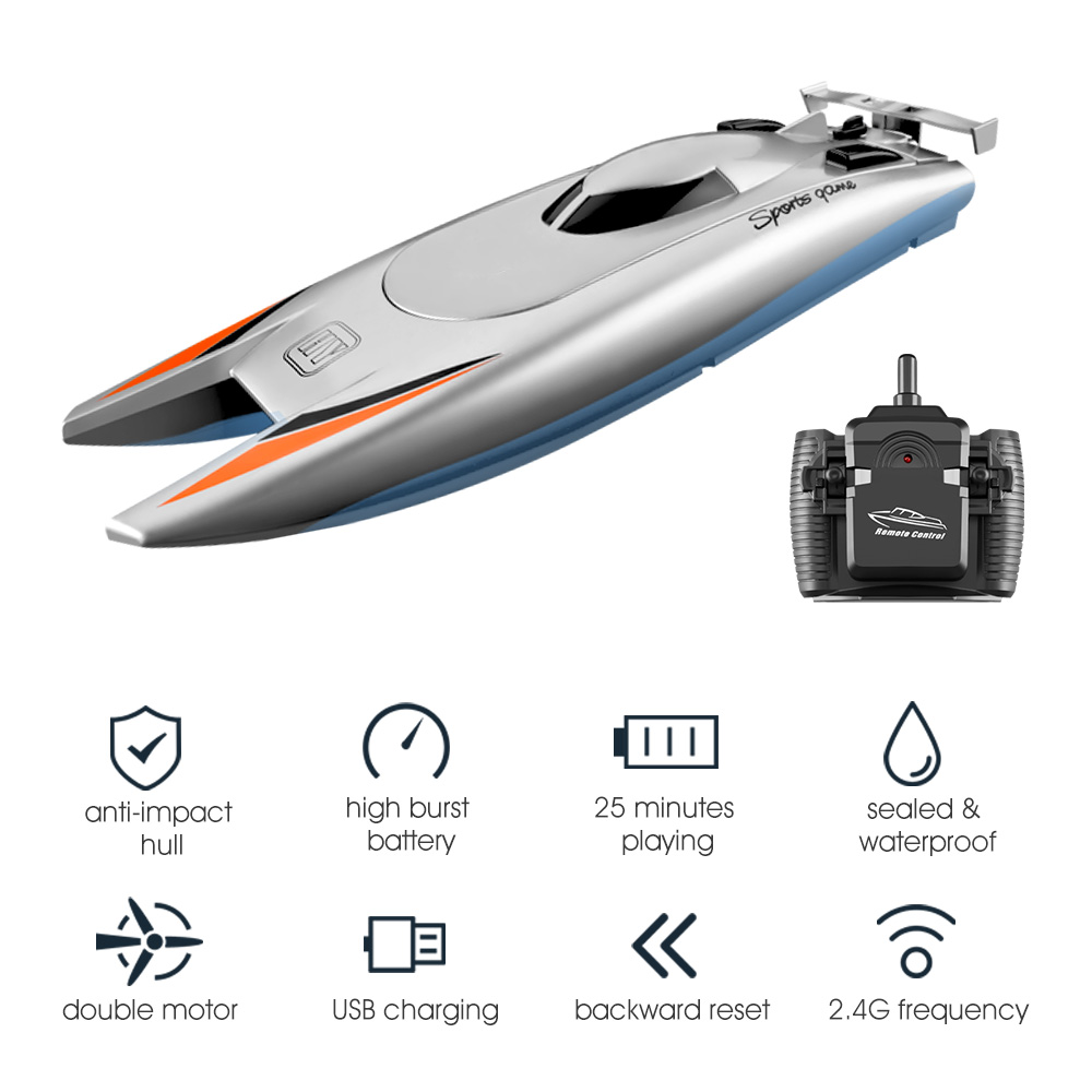 2.4G RC Boats 25KM/H High Speed Racing Boat 2 Channels Dual Motor Remote Control Boats for Pools RC Racing Boat for Kids Adult
2.4G RC Boats 25KM/H High Speed Racing Boat 2 Channels Dual Motor Remote Control Boats for Pools RC Racing Boat for Kids Adult
