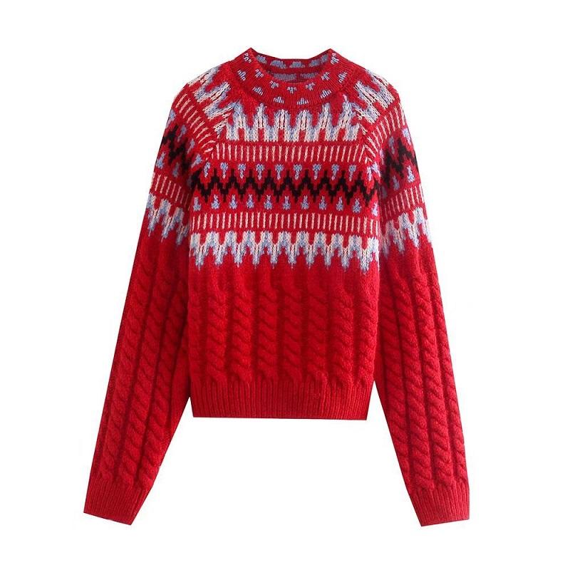 Women's Sweaters CASW-030 Red Classic Stripe Ripple Print O Neck Pullover Full Sleeve Loose Fit Knitted Tops, White;black
Women's Sweaters CASW-030 Red Classic Stripe Ripple Print O Neck Pullover Full Sleeve Loose Fit Knitted Tops, White;black