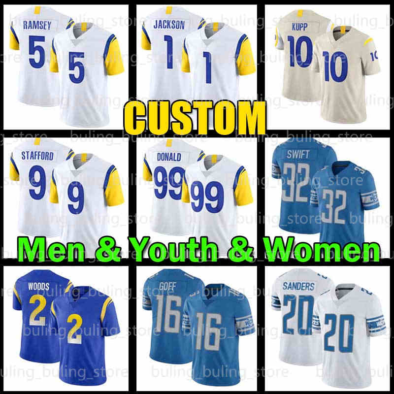 9 Matthew Stafford Jersey 99 Aaron Donald 16 Jared Goff Los Jalen Ramsey Angeles DeSean Jackson Kupp Football RamsDetroitLionsBarry Sanders D'Andre Swift, Women jersey(x s)
9 Matthew Stafford Jersey 99 Aaron Donald 16 Jared Goff Los Jalen Ramsey Angeles DeSean Jackson Kupp Football RamsDetroitLionsBarry Sanders D'Andre Swift, Women jersey(x s)