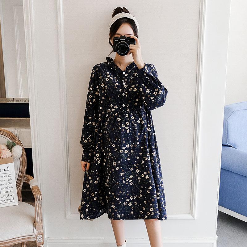 Maternity Dresses 5814# Dress Spring Autumn Long Sleeves Floral Plus Size Loose Stylish Pregnant Women Mom, Dark blue
Maternity Dresses 5814# Dress Spring Autumn Long Sleeves Floral Plus Size Loose Stylish Pregnant Women Mom, Dark blue