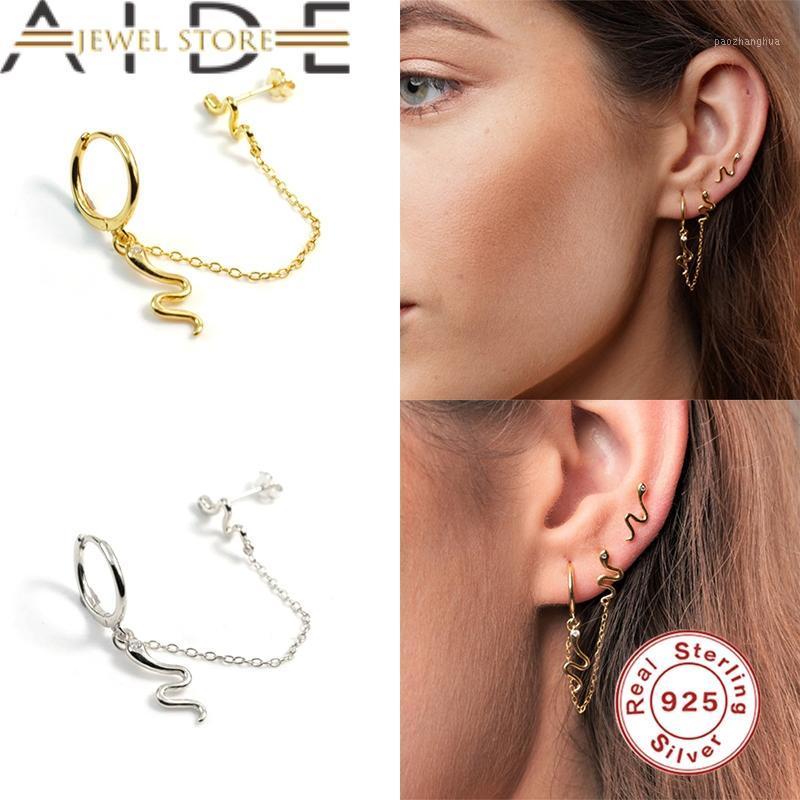 Stud Aide 925 Sterling Silver Snake Earring Chain Piercing Earrings For Anniversary Birthday Party Gift Pendientes Fine Jewerly, Golden;silver
Stud Aide 925 Sterling Silver Snake Earring Chain Piercing Earrings For Anniversary Birthday Party Gift Pendientes Fine Jewerly, Golden;silver