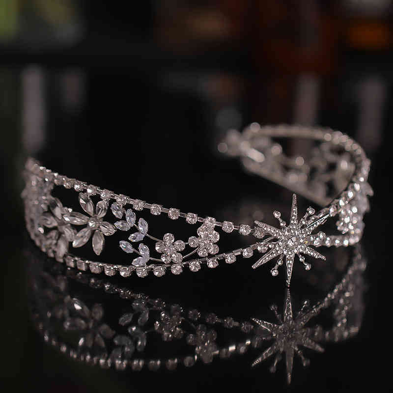 Wedding Hair Jewelry Accessories Zircon Crystal Band Head Buckle Bride Photo Glittering Diamond Crown Headdress