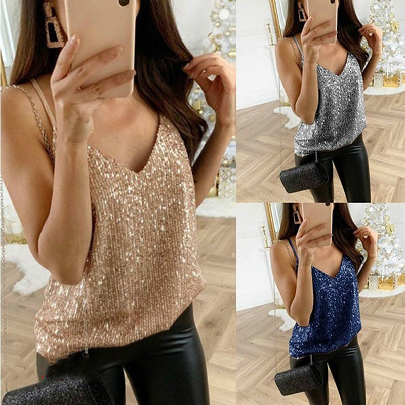 2021 New Casual Sexy Camis t Sequin Ladies Black Top Shirts Womens Clothing Korean Style Women Shirt Nw2g, Silver
2021 New Casual Sexy Camis t Sequin Ladies Black Top Shirts Womens Clothing Korean Style Women Shirt Nw2g, Silver