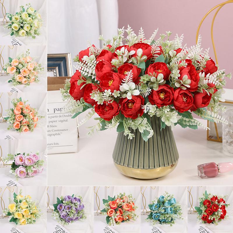 Decorative Flowers & Wreaths 1 Bouquet Vivid Rose Peony Artificial Hight Quality European Silk Flower Fall Fake Leaf Wedding Home Party Deco
Decorative Flowers & Wreaths 1 Bouquet Vivid Rose Peony Artificial Hight Quality European Silk Flower Fall Fake Leaf Wedding Home Party Deco