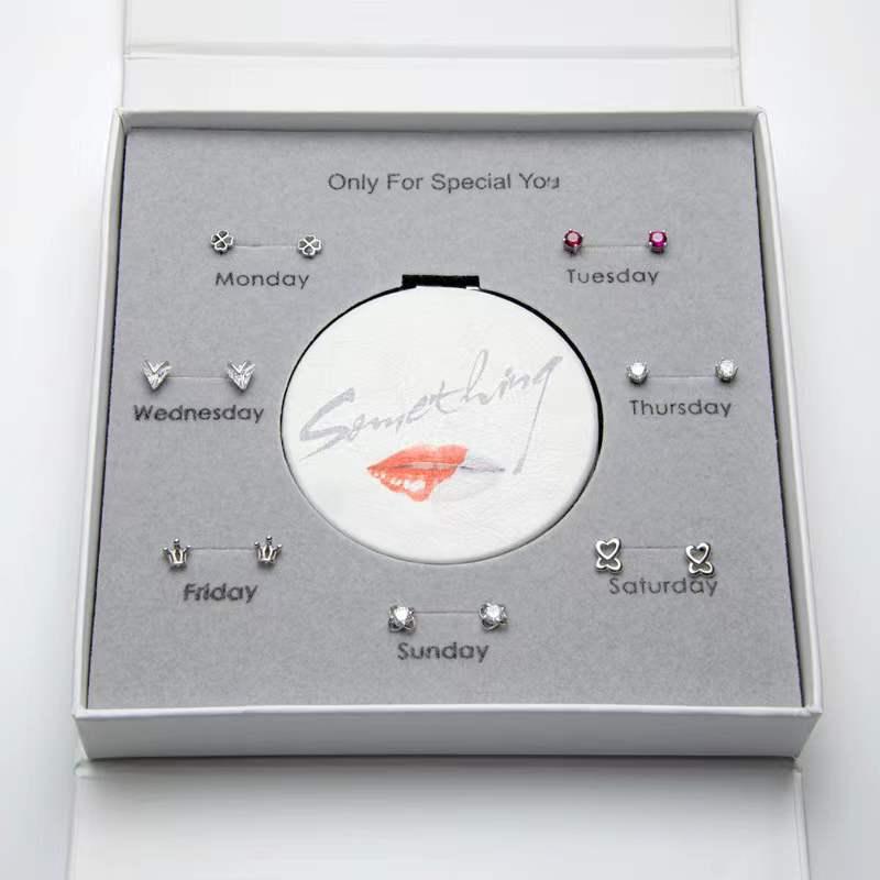Stud Trendy 7 Pair/Set 925 Sterling Silver Earrings Women Jewelry White Gold Plated One Week Geometric Birthday Gift, Golden;silver
Stud Trendy 7 Pair/Set 925 Sterling Silver Earrings Women Jewelry White Gold Plated One Week Geometric Birthday Gift, Golden;silver