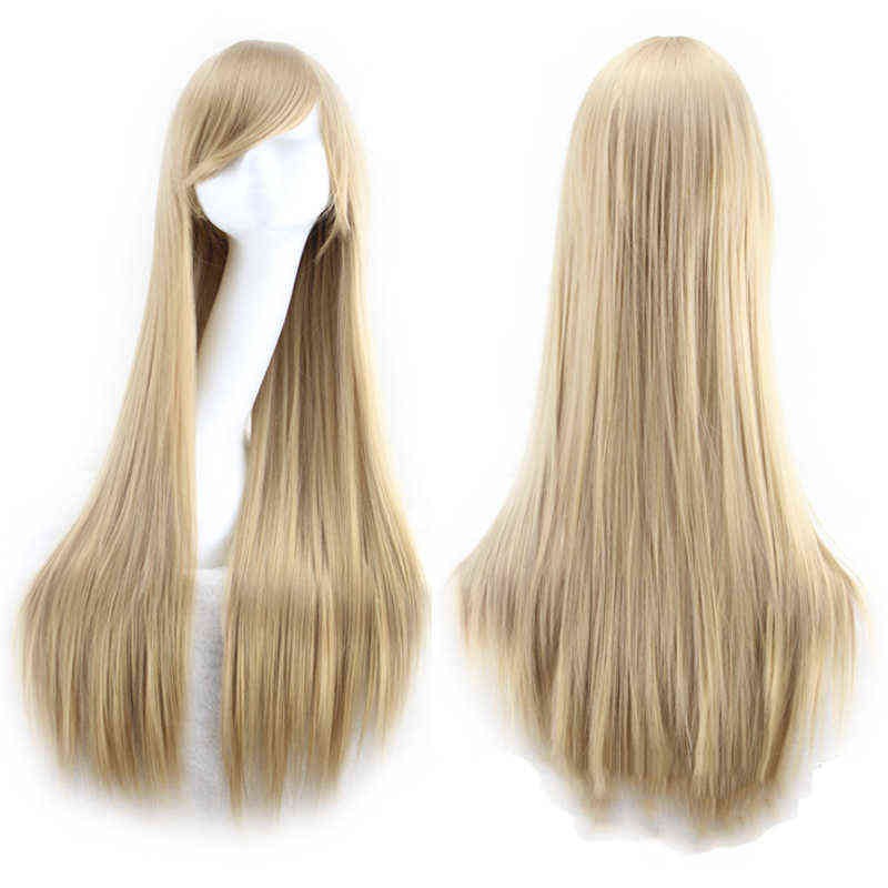 Hairpiece Similler Anime Long Straight Synthetic Wigs for Cosplay Women Heat Resistance Hair Black Blue Pink Green Yellow Red 100cm 0121