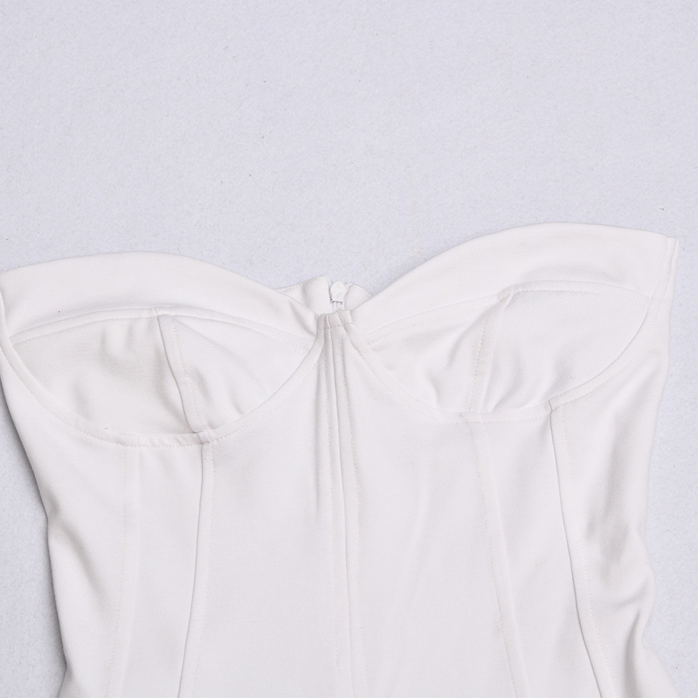 BOOFEENAA Backless Tube Top Bodysuit Women Bodycon Vintage Sexy Club Outfits Fall Party Body Suit Corset C92-AA64 201007