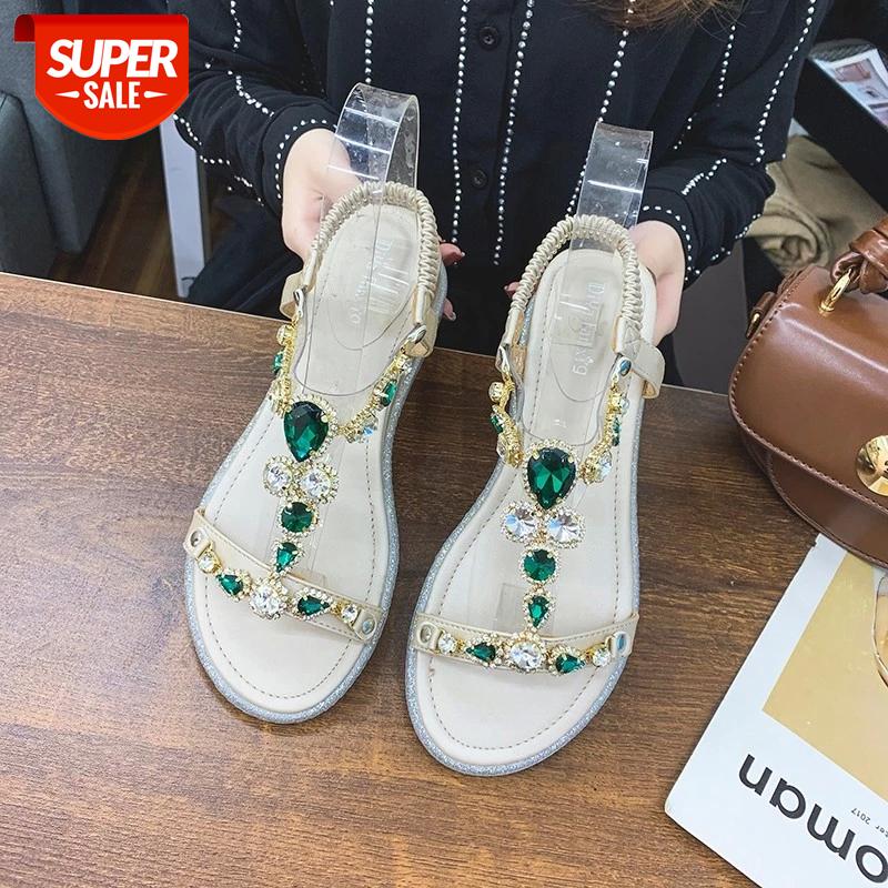 2020 Fashion Cutouts Women Sandals T Open Toe Low Wedges T-strap Big Rhinestone Bohemian Summer Sandalias Green Casual Shoes #zs0j, Black
2020 Fashion Cutouts Women Sandals T Open Toe Low Wedges T-strap Big Rhinestone Bohemian Summer Sandalias Green Casual Shoes #zs0j, Black