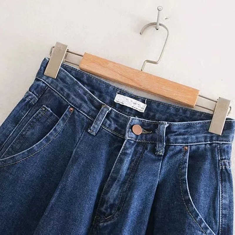 Jeans Woman Loose Casual Harem Pants friends Mom Jeans Streetwear Denim Pants Women Pleated Pocket Trousers Jean Femme LY191203