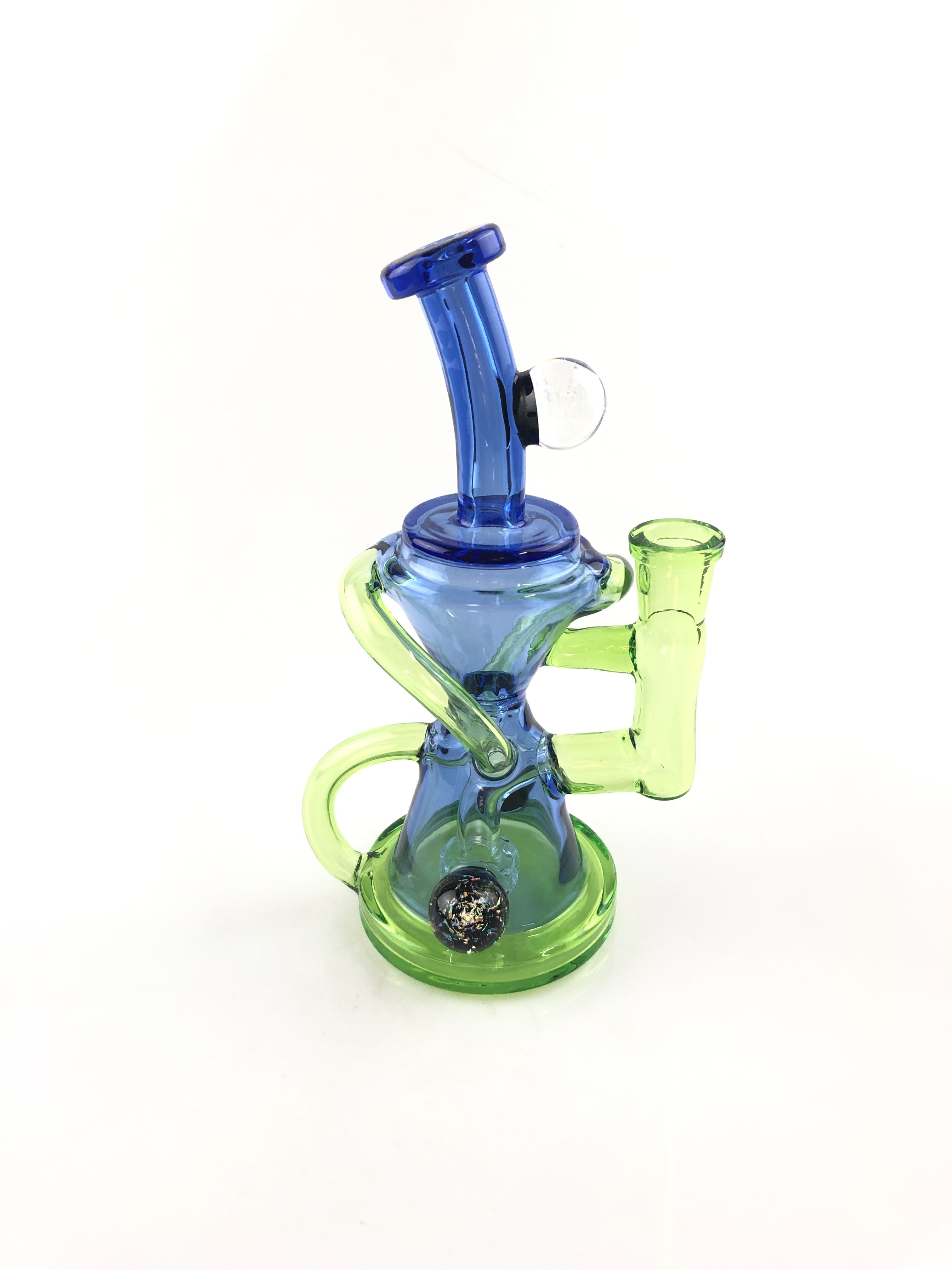 discount blue with green with 3 marbles recler