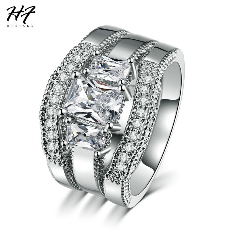 Wedding Rings Fashion Square Cut Cubic Zirconia White Gold Color 3 Pieces Ring Sets Luxury Engagement For Women R645, Slivery;golden
Wedding Rings Fashion Square Cut Cubic Zirconia White Gold Color 3 Pieces Ring Sets Luxury Engagement For Women R645, Slivery;golden