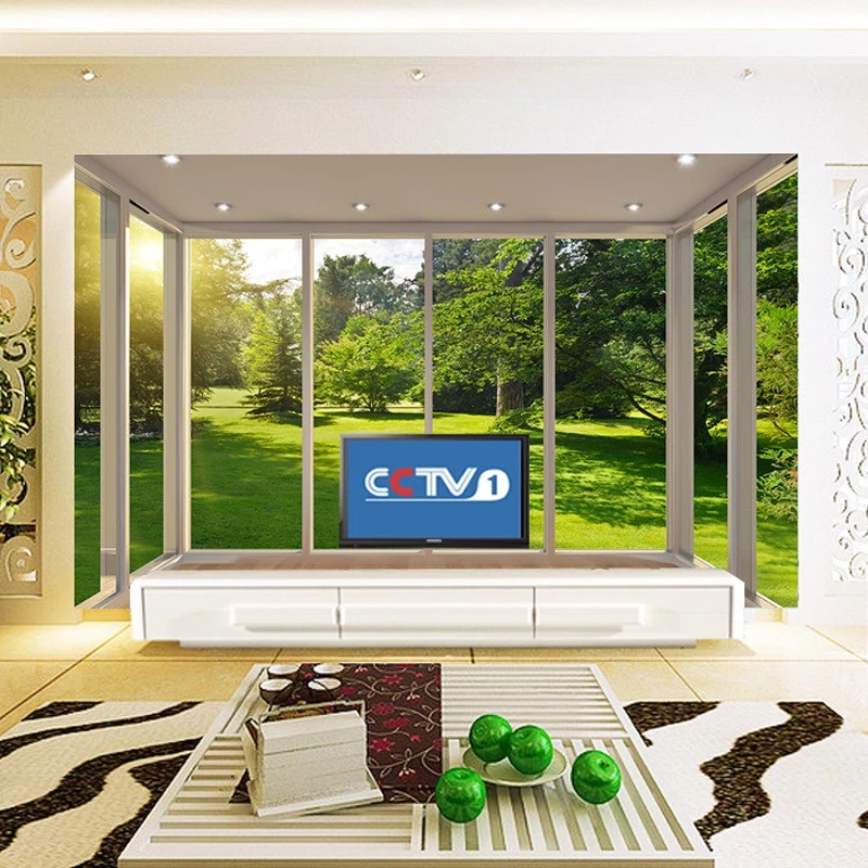 Custom Mural Wallpaper 3D Stereoscopic Space European Balcony Forest Lawn Landscape Living Room Background Waterproof
