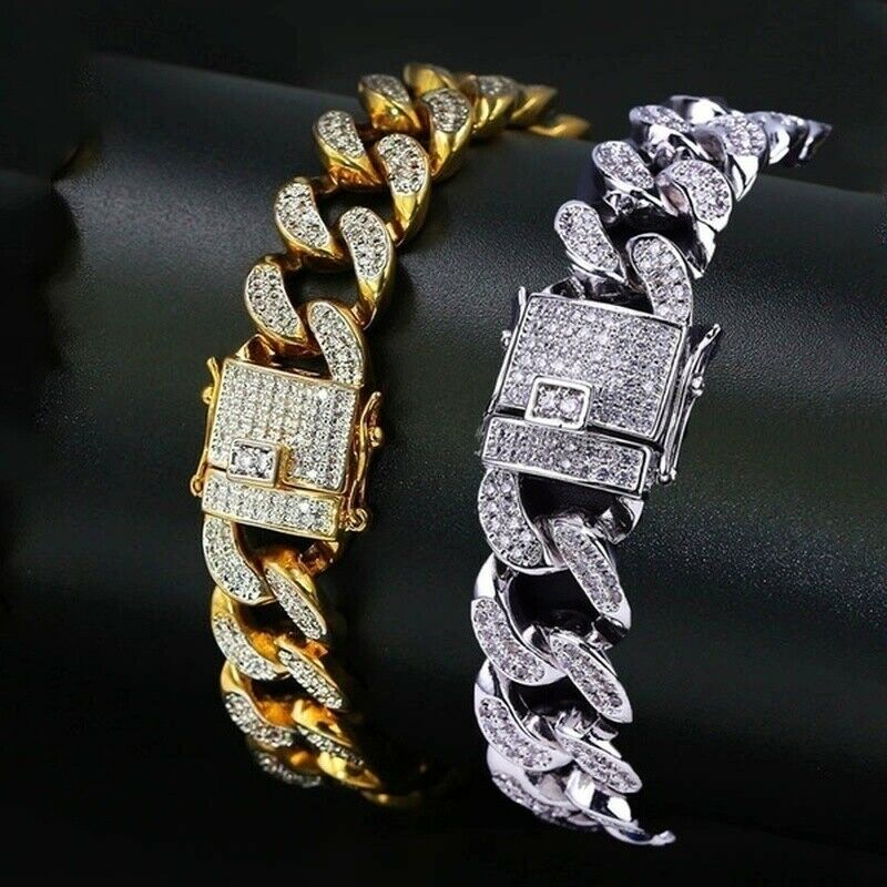 New Fashion Charm Chain Bracelet Men's Heavy Solid Alloy Curb Sand Blast Bangle bangle Men Hip Hop Rock Bracelets Fashion Jewelry Wrist Chain Ban