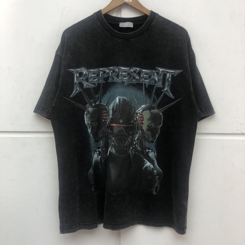 Men's T-Shirts Heavy Fabric Retro REPRESENT T-shirt And Women's High-quality Street Fighter Style Devil Skull Pattern Top, Black
Men's T-Shirts Heavy Fabric Retro REPRESENT T-shirt And Women's High-quality Street Fighter Style Devil Skull Pattern Top, Black