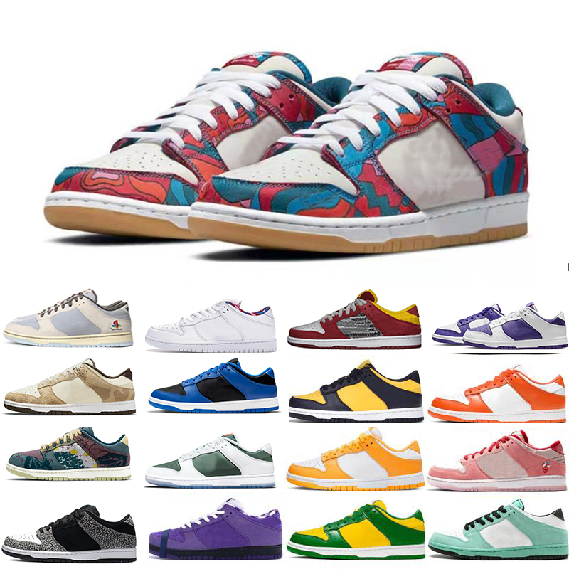 Parra x SB Dunk low pro QS abstract art running shoes men women Flip The Old School PlayStation Truck It Pack dunks skateboard shoe ourdoor sports sneakers 36-45, Pay for box