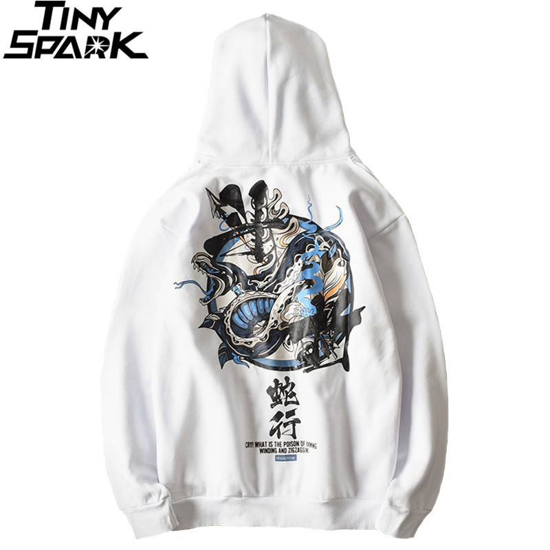 Hip Hop Men Hoodie Sweatshirt Snake Chinese Character Hoodie Streetwear Autumn Winter Fleece Purple Pullover Cotton Hipster 201104