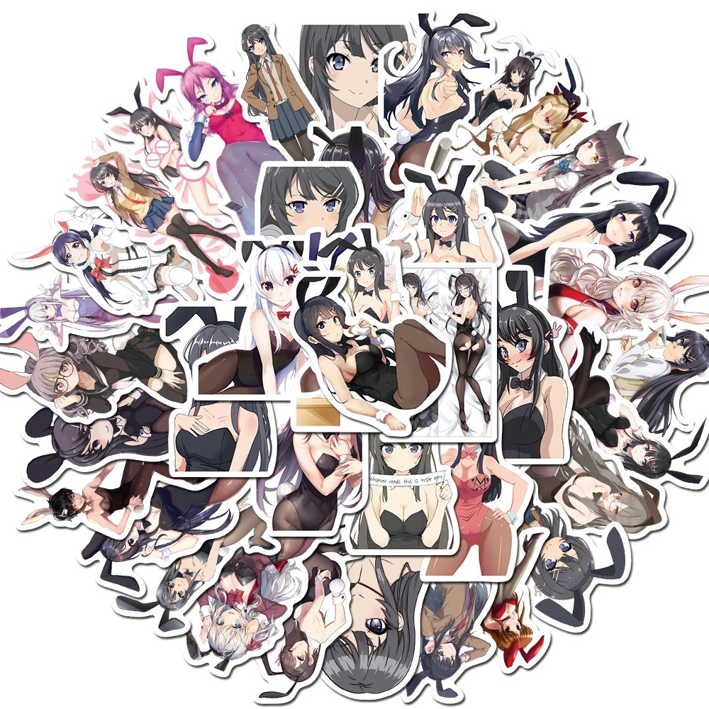 10/30/50PCS Anime Hentai Sexy Girl Bunny Graffiti Girl Sticker Laptop Guitar Luggage Waterproof Sticker Decoration Wholesale Car