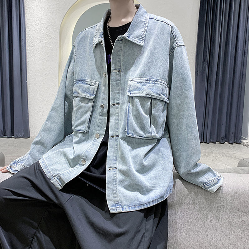 2021 New Men's Fashion Trend High-quality Cargo Coats Washed Loose Bomer Denim Jacket Blue/black Color Cowboy Outerwear M-2xl 3km1
2021 New Men's Fashion Trend High-quality Cargo Coats Washed Loose Bomer Denim Jacket Blue/black Color Cowboy Outerwear M-2xl 3km1