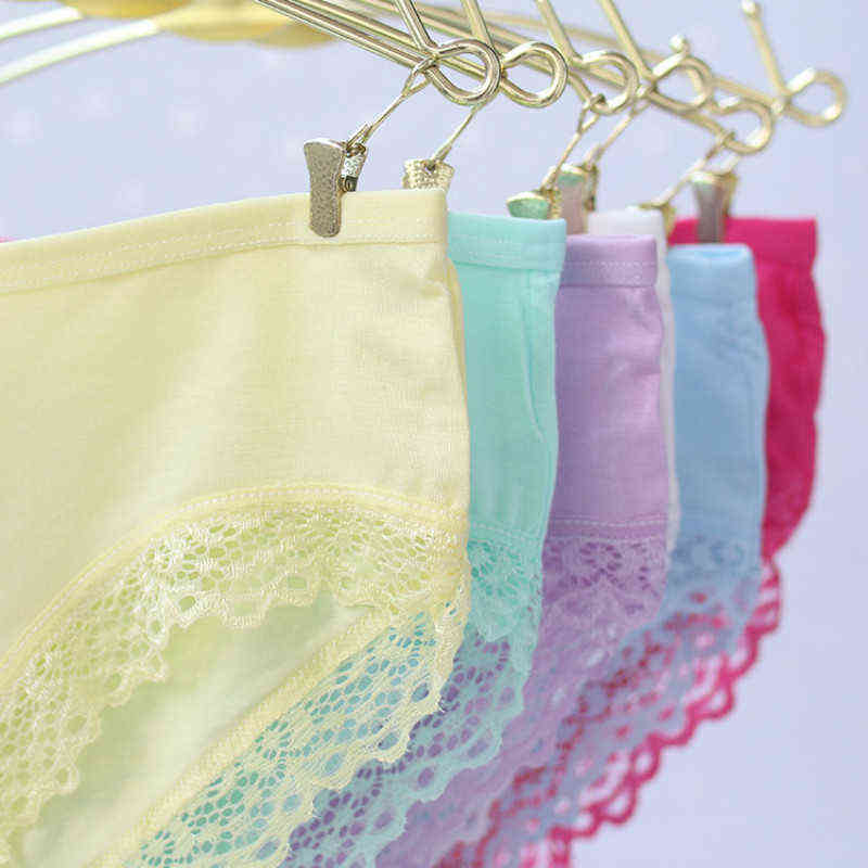 8pcs Laciness Girl Shorts Briefs Modal Cotton Buds Lace Underpants Slim Panties Teenagers 211122