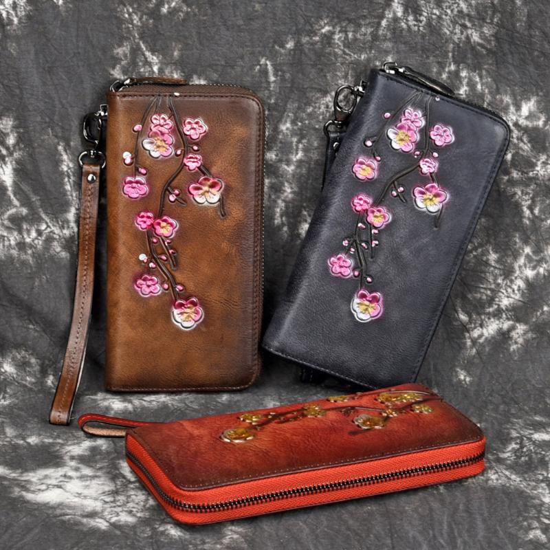 Wallets Money Clip Hand Bag Vintage Matte Embossed Plum Long European And American Zipper Lady Purse, Retro black
Wallets Money Clip Hand Bag Vintage Matte Embossed Plum Long European And American Zipper Lady Purse, Retro black