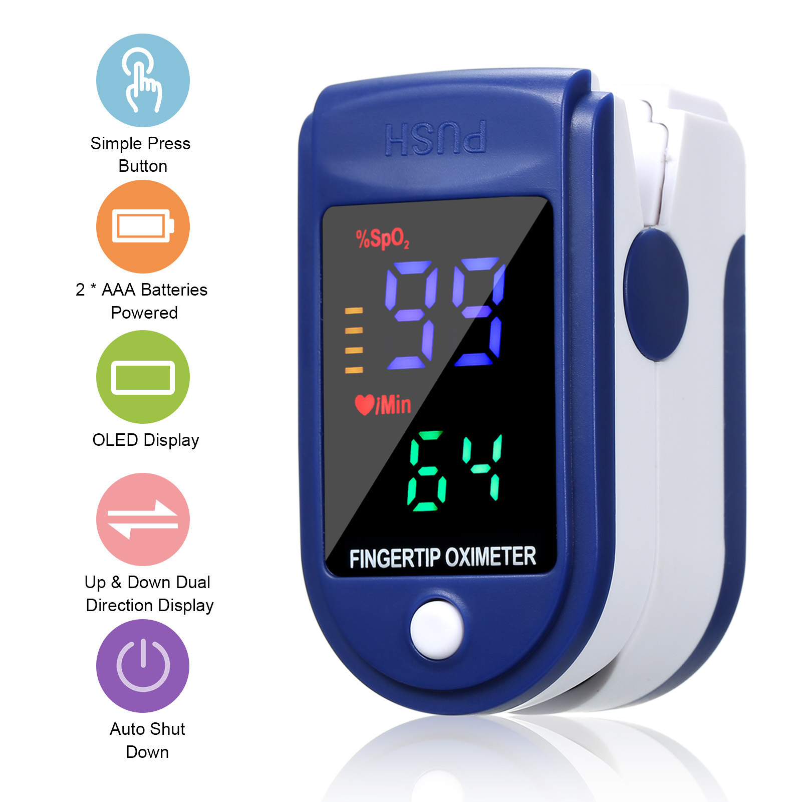 LED Oximeter Finger Pulse Digital Screen Display Fingertip Heart Rate Monitor Blood Oxygen Saturation Monitor
LED Oximeter Finger Pulse Digital Screen Display Fingertip Heart Rate Monitor Blood Oxygen Saturation Monitor