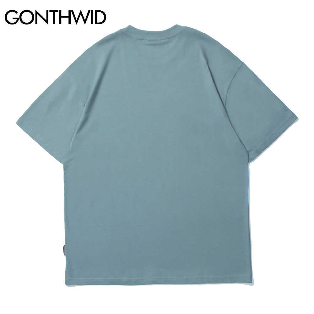 GONTHWID Tees Tops Men Streetwear Hip Hop Gothic Graffiti Color Harajuku Cotton Casual Short Sleeve T-Shirt Male 210629