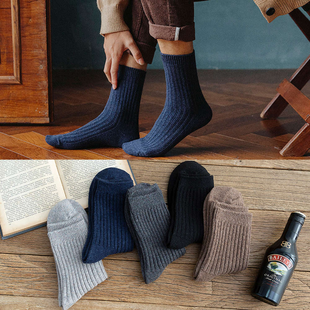 wool autumn and winter style Thickened warm middle tube casual pure color terry men's socks, Black
wool autumn and winter style Thickened warm middle tube casual pure color terry men's socks, Black
