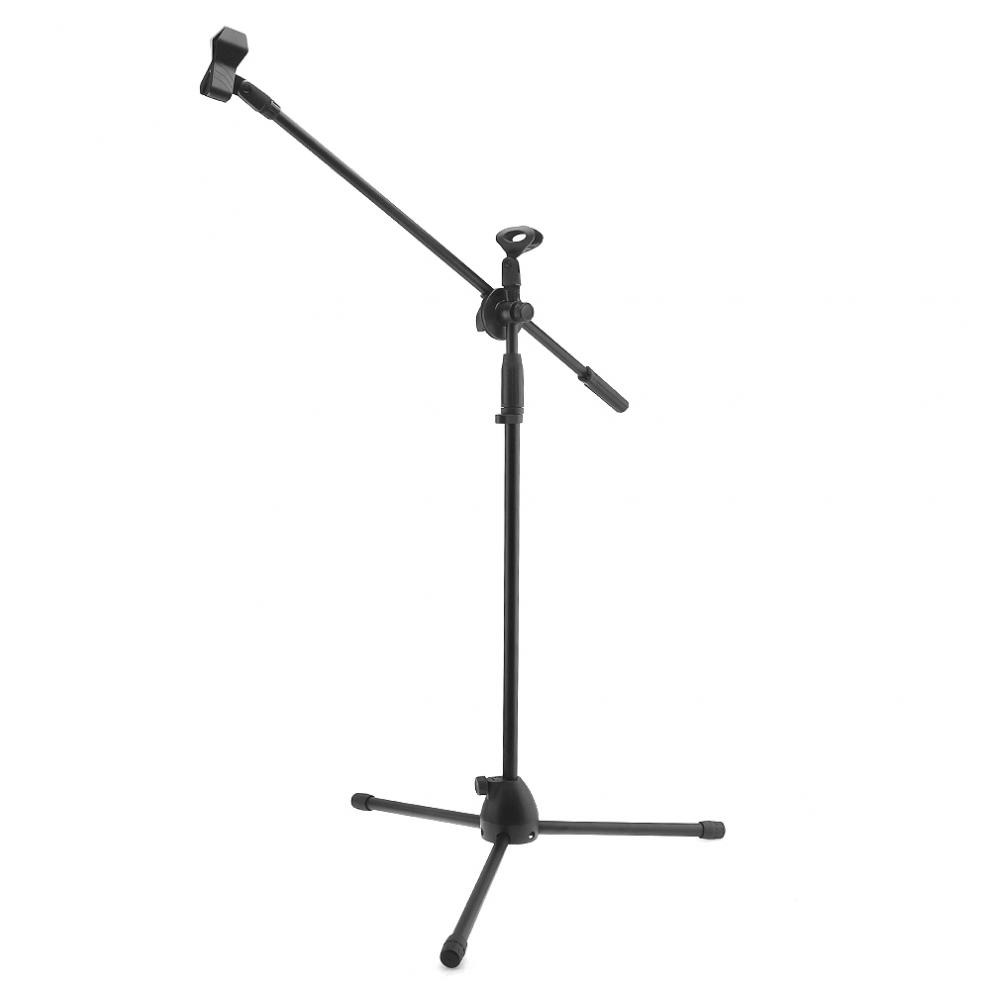 Black Swing Boom Floor Metal Microphone stand Ajustable Stage Microphone Holder Tripod for Performance Live