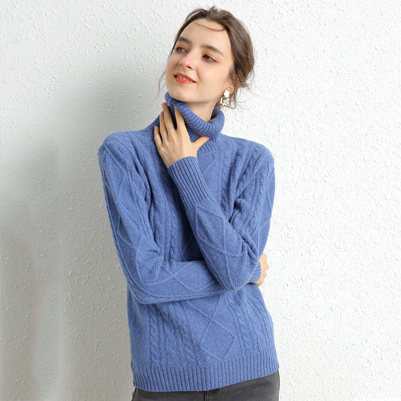 100% Merino Wool Cashmere Sweater Women Winter Warm Turtleneck Long Sleeve Ladies Pullover knitted Autumn Jumper Vintage Sweater 210218