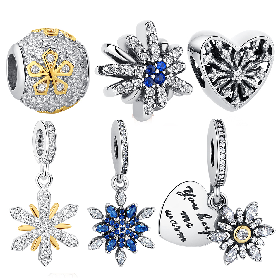 ELESHE Fit Charm Bead 925 Sterling Silver Snowflake Flower PENDANT Original Bracelet DIY Beads Jewelry Christmas Gift Q0531
ELESHE Fit Charm Bead 925 Sterling Silver Snowflake Flower PENDANT Original Bracelet DIY Beads Jewelry Christmas Gift Q0531