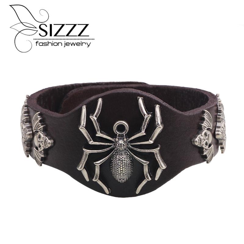 Charm Bracelets Punk Rivet Spider Vampire Bat Wide Leather Bracelet Cuff Rope Men Fashion
Charm Bracelets Punk Rivet Spider Vampire Bat Wide Leather Bracelet Cuff Rope Men Fashion