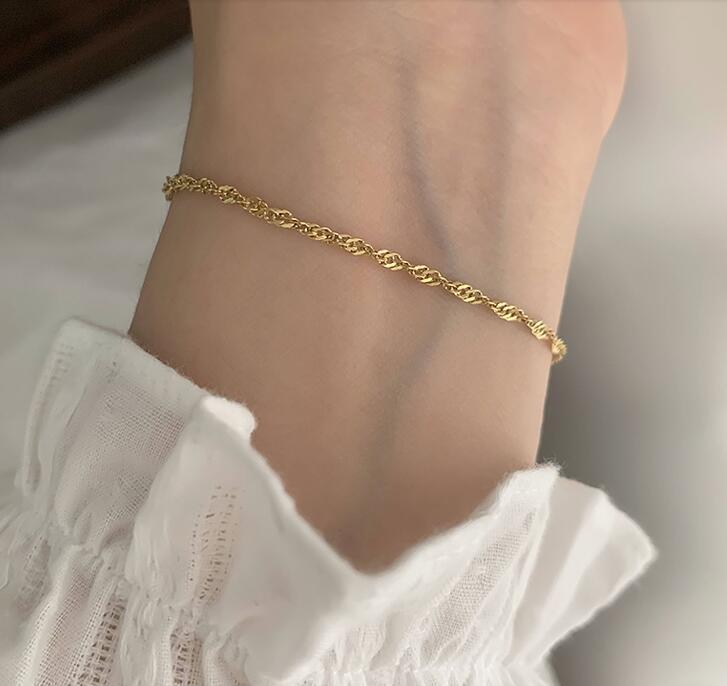 Charm Bracelets Danymia Korean Fashion Thin Water-Wave Gold For Women Tarnish Stainless Steel Nice Andvelegant Chain Bracelet, Golden;silver
Charm Bracelets Danymia Korean Fashion Thin Water-Wave Gold For Women Tarnish Stainless Steel Nice Andvelegant Chain Bracelet, Golden;silver