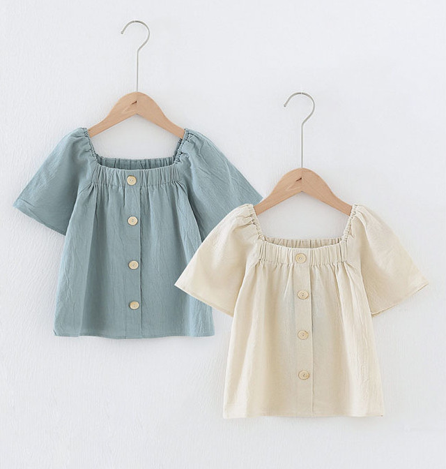 Summer Big kids T-shirts fashion girls square collar single breasted short sleeve tees children princess tops clothing Q0429, Blue
Summer Big kids T-shirts fashion girls square collar single breasted short sleeve tees children princess tops clothing Q0429, Blue