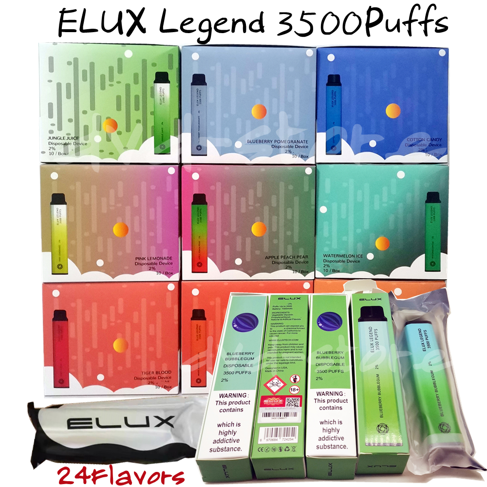 Elux Legend 3500 Puffs 2% Disposable E Cigarettes 24 Flavors 1500mAh Battery 10ml Vaporizer Stick Vapor Kit Pre Filled Cartridge Device hot bars UK FR free ship
Elux Legend 3500 Puffs 2% Disposable E Cigarettes 24 Flavors 1500mAh Battery 10ml Vaporizer Stick Vapor Kit Pre Filled Cartridge Device hot bars UK FR free ship