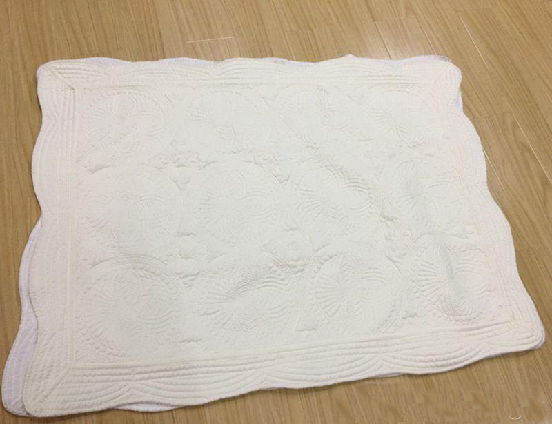 Wholesale Blanks Heirloom Infant Quilts Cotton Baby Blankets quilted Navy White Ruffle Minky Toddle BabyS Gift Newborn Swaddle Blanket 50PCS WLL1075