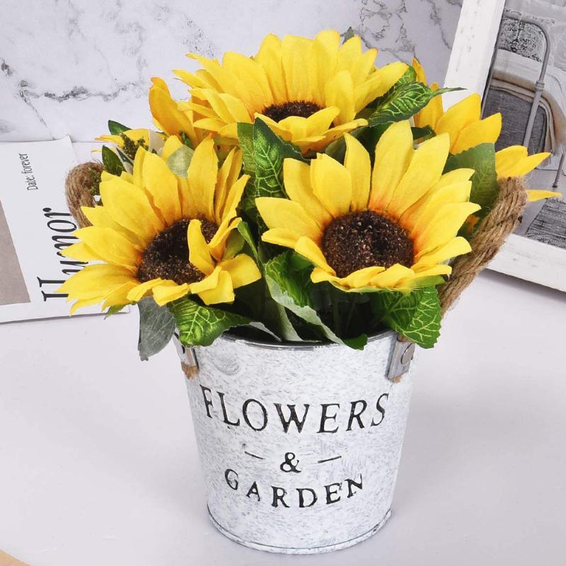 Simulation Sunflower Flower Pot Artificial Plant Sunflower Wrought Iron Flower For Home Living Room Coffee Shop Table Decoration, Yellow
Simulation Sunflower Flower Pot Artificial Plant Sunflower Wrought Iron Flower For Home Living Room Coffee Shop Table Decoration, Yellow