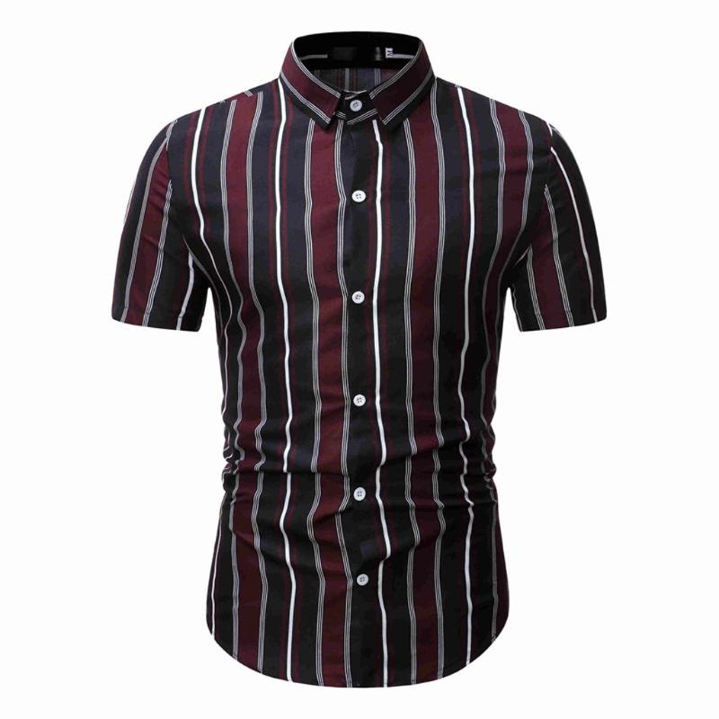 Men's Casual Shirts Summer Short Sleeve Shirt Colorful Stripe Hawaii Multi-color Striped Buttons Man's Tops, White;black
Men's Casual Shirts Summer Short Sleeve Shirt Colorful Stripe Hawaii Multi-color Striped Buttons Man's Tops, White;black
