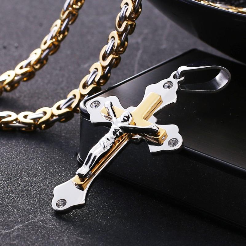 Pendant Necklaces 2021 Stainless Steel Holy Jesus Cross Gothic Style Gift For Men Boy Thick Chain Link Jewelry Colar MN52, Silver
Pendant Necklaces 2021 Stainless Steel Holy Jesus Cross Gothic Style Gift For Men Boy Thick Chain Link Jewelry Colar MN52, Silver