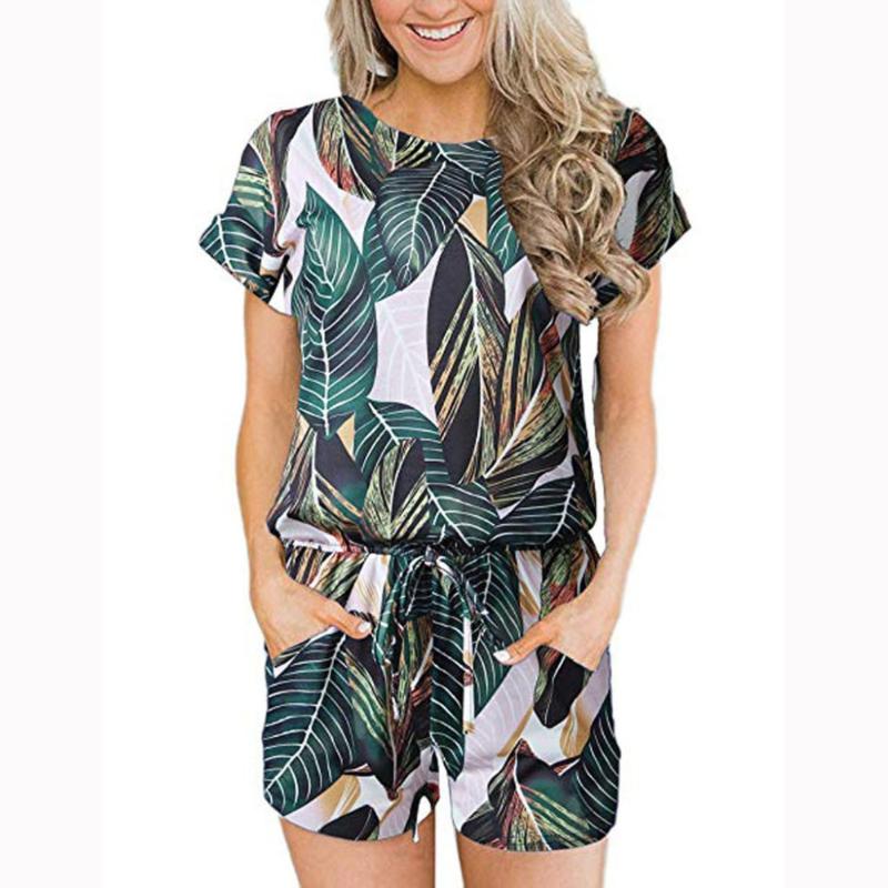 Women' Jumpsuits & Rompers Fashion Women 2021 Summer Ladies Round Neck Print Bandage Pocket Sleepwear Casual Short Jumpsuit Playsuit
Women' Jumpsuits & Rompers Fashion Women 2021 Summer Ladies Round Neck Print Bandage Pocket Sleepwear Casual Short Jumpsuit Playsuit