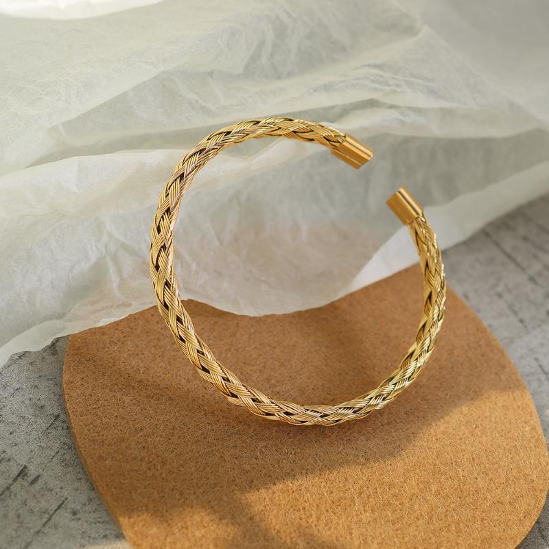 Bangle Fashion High Quality Stainless Steel Woven Opening Adjustable Handmade Bracelet Silver Gold Color
Bangle Fashion High Quality Stainless Steel Woven Opening Adjustable Handmade Bracelet Silver Gold Color