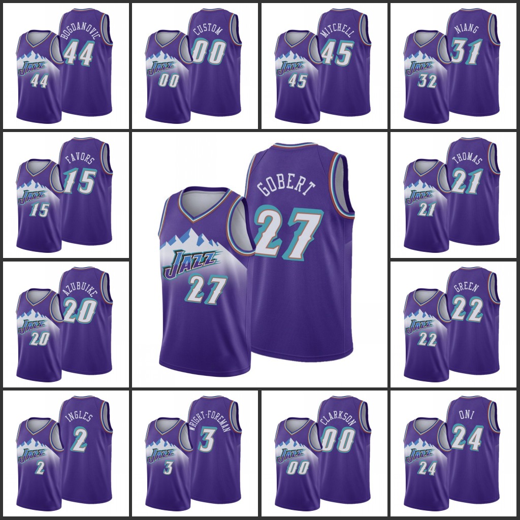 Men Utah Jazz''Donovan Mitchell Jor dan Clarkson Bojan Bogdanovic Rudy Gobert Matt Thomas Custom Hardwood''Classics Purple Jersey, Black
Men Utah Jazz''Donovan Mitchell Jor dan Clarkson Bojan Bogdanovic Rudy Gobert Matt Thomas Custom Hardwood''Classics Purple Jersey, Black
