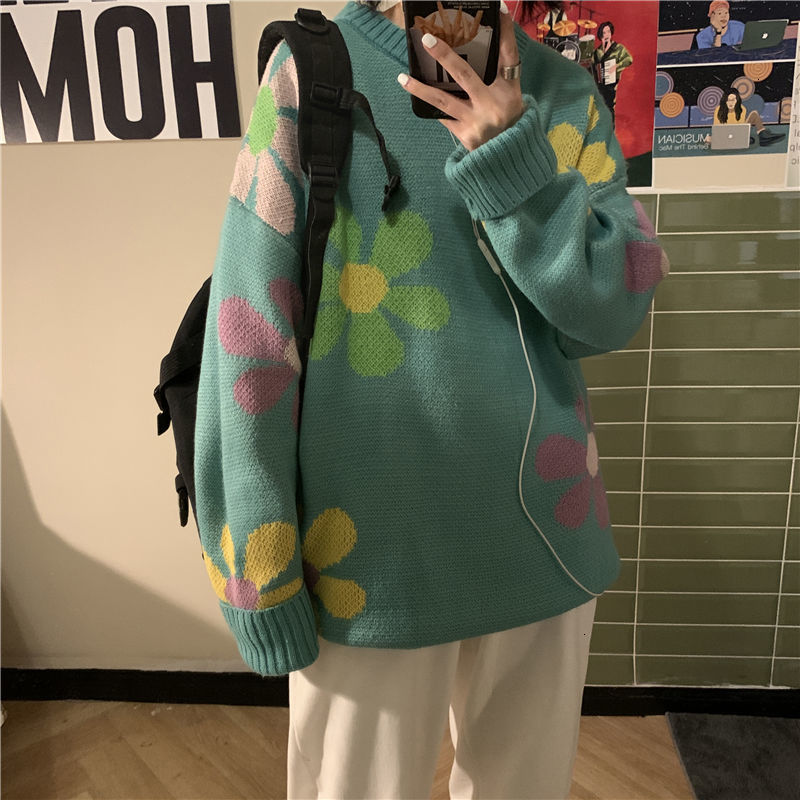 2021 New Winter Thick Flower Men's Warmth Fashion Retro Casual Knitted Pullover Men Lothes Streetwear Korean Loose Couple Sweater Jayl, Green
2021 New Winter Thick Flower Men's Warmth Fashion Retro Casual Knitted Pullover Men Lothes Streetwear Korean Loose Couple Sweater Jayl, Green