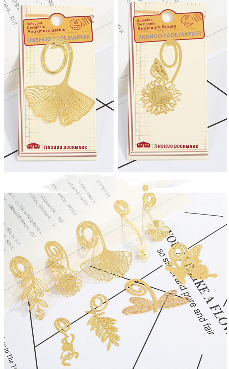 Creative Hollow Bookmark Wedding Mini Metal Gold Feather BookMarks Wedding Supplies Sunflower Book Marks Wedding Guest Gifts Support