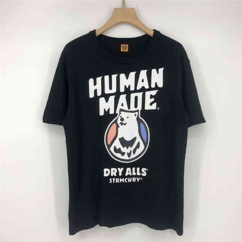Polar Bear Sbreathable Slub Cotton Human Made T Shirt Men Women T-shirts Summer Style Top Tees Inside Tag G1207