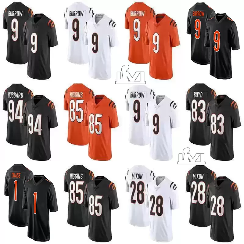 9 Joe Burrow 1 JaMarr Chase 2 Evan McPherson Custom Football Jerseys 85 Tee Higgins 28 Mixon 94 Sam Hubbard 91 Trey Hendrickson Jessie Bates III Tyler Boyd Logan Wilson, Mens
9 Joe Burrow 1 JaMarr Chase 2 Evan McPherson Custom Football Jerseys 85 Tee Higgins 28 Mixon 94 Sam Hubbard 91 Trey Hendrickson Jessie Bates III Tyler Boyd Logan Wilson, Mens