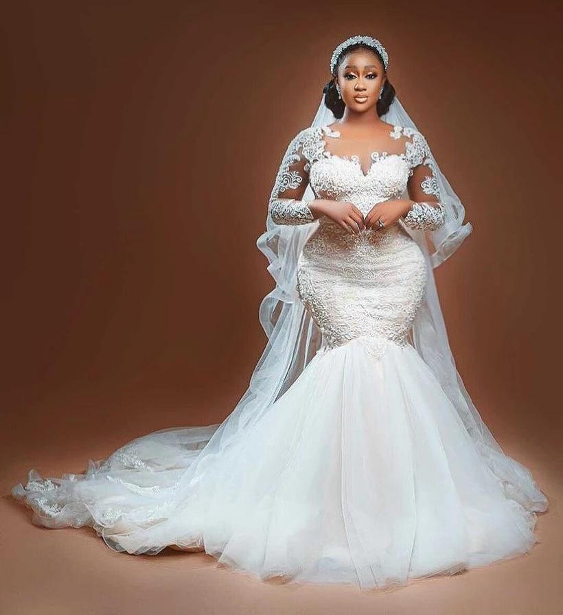 Vintage Ivory Mermaid Wedding Dresses Bridal Gowns Lace Long Sleeve Appliqued Tulle Sheer Jewel Neck Court Train Bride Dress Plus Size, Green
Vintage Ivory Mermaid Wedding Dresses Bridal Gowns Lace Long Sleeve Appliqued Tulle Sheer Jewel Neck Court Train Bride Dress Plus Size, Green