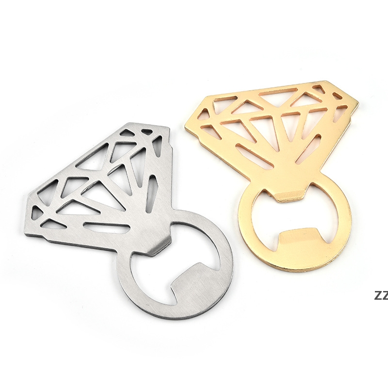 Unique Golden Dia Shaped Bottle Creative Gift Wedding Birthday Opener for Beer Wine Beverage HWE7110 Free shipping