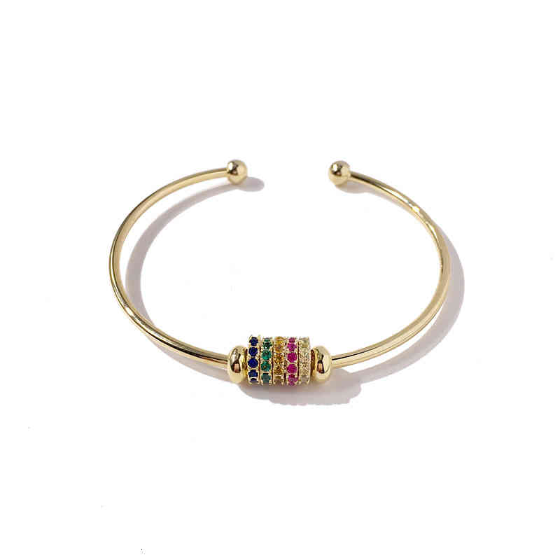 Charm Bracelets 56 No Jewelry Fashion Colorful Crystal Diamond Transhipment Steel Ball Opening Bracelet